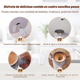 Cómo se usa la taza en cuatro pasos: cargar, verter, pulsar y disfrutar